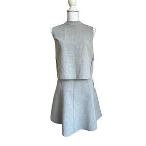 NWT Designer Cynthia Steffe, Gray 2 Pc Set, Skirt & Sleeveless Top, Size 2